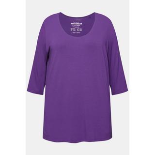 Ulla Popken  T-shirt manches 3/4, profond décolleté rond 