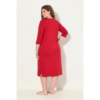 Ulla Popken Camicia da notte Inserto pizzo Scollo V Maniche 3/4  