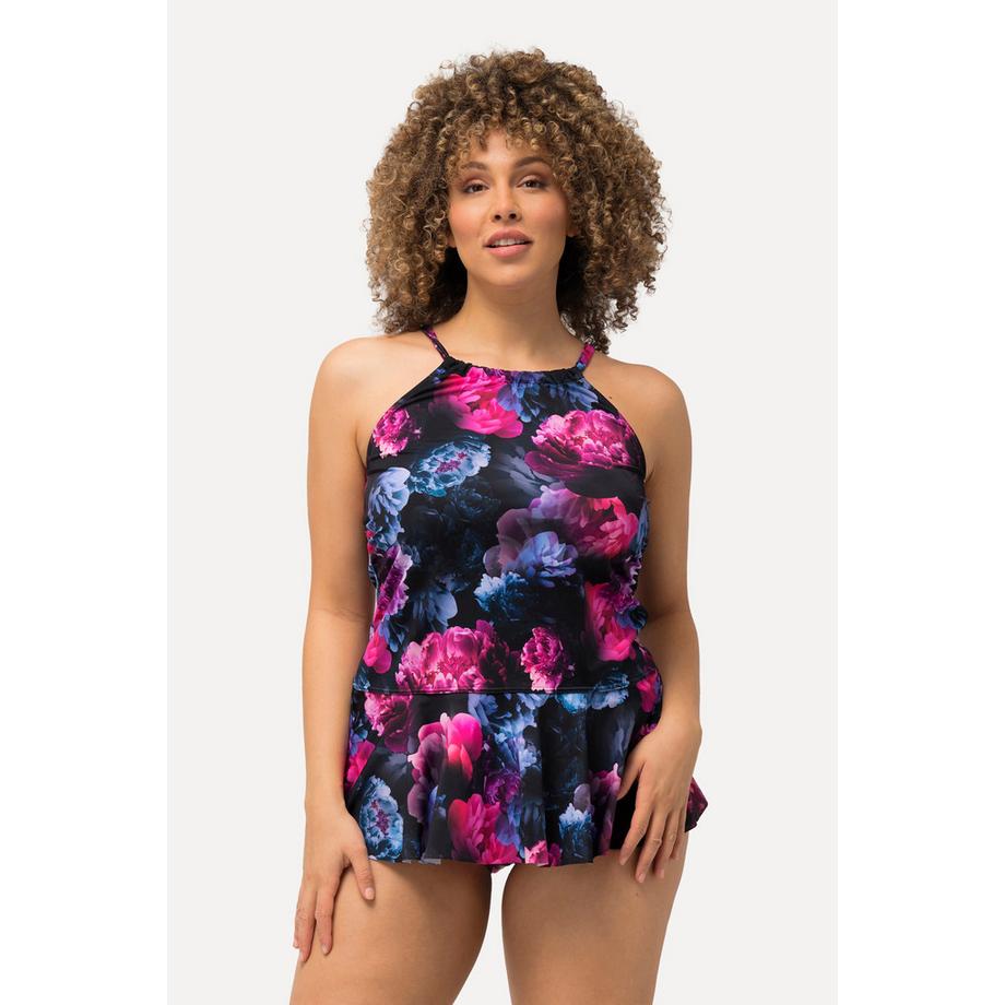 Ulla Popken Tankini Imprimé Pivoines Bonnets Souples Volants  