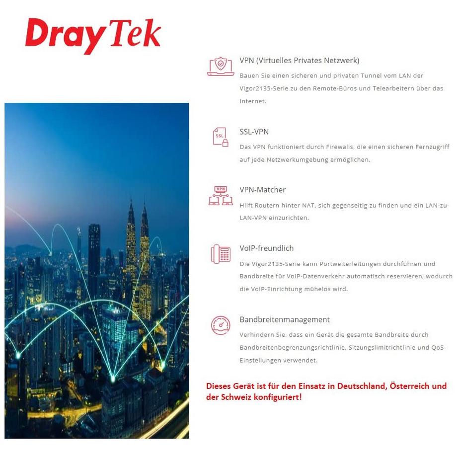 DrayTek  ROUTER VIGOR 2135 FIREWALL-VPN ROUTER 