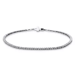 MUAU Schmuck  Bracelet or blanc 750/18K diamant 1,01ct. 18 cm Argent
