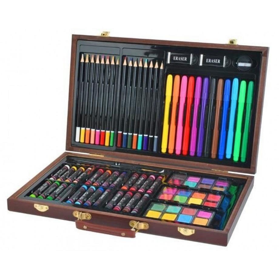 Northio  Coffret de peinture - bois - 81 pièces 