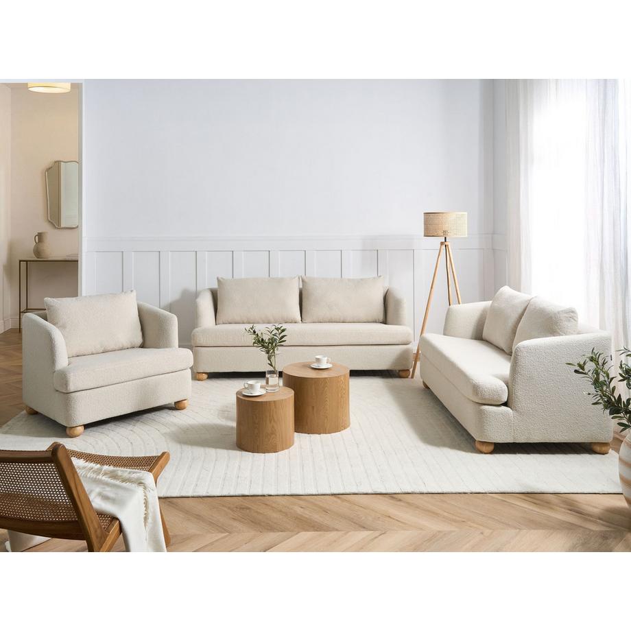 Beliani Salon pour 6 personnes en Bouclé Scandinave RATTVIK  