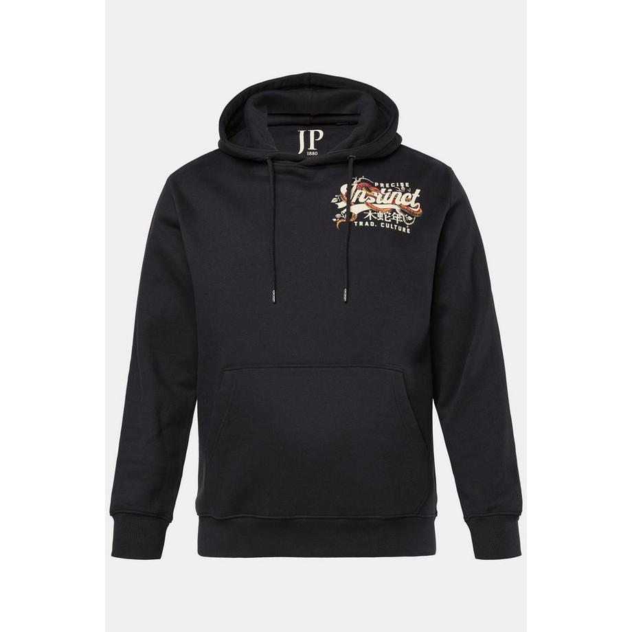 JP1880 Maglia con cappuccio stampa sul petto tasca a marsupio  