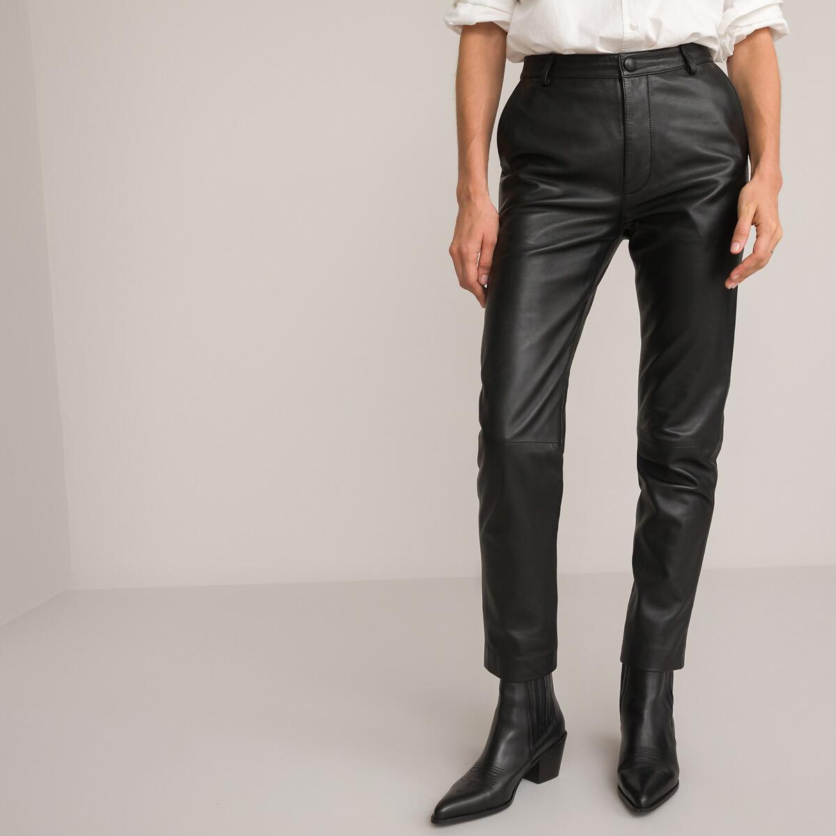 La Redoute Collections  Pantalon droit en cuir 