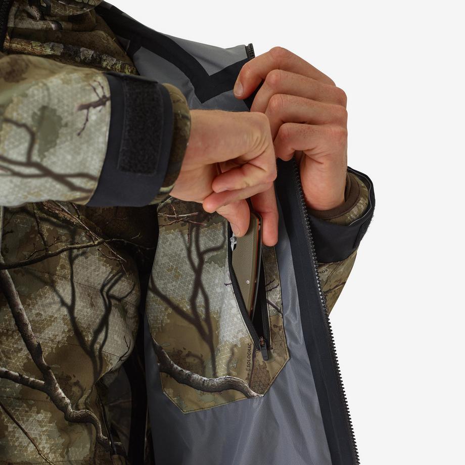 SOLOGNAC  Jagdjacke wasserdicht und geräuscharm, Camouflage Treemetic 900 USA 