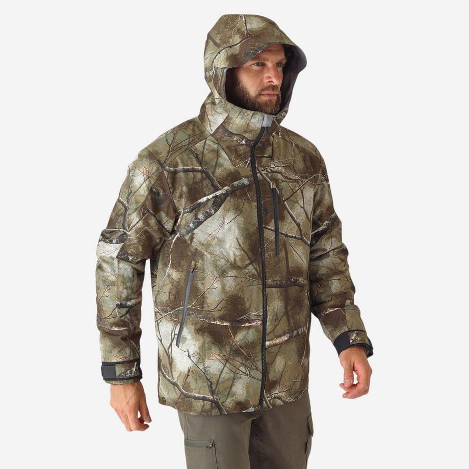 Jagdjacke wasserdicht und geräuscharm, Camouflage Treemetic 900 USA