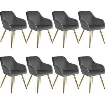 8 Chaises MARILYN Effet Velours Style Scandinave