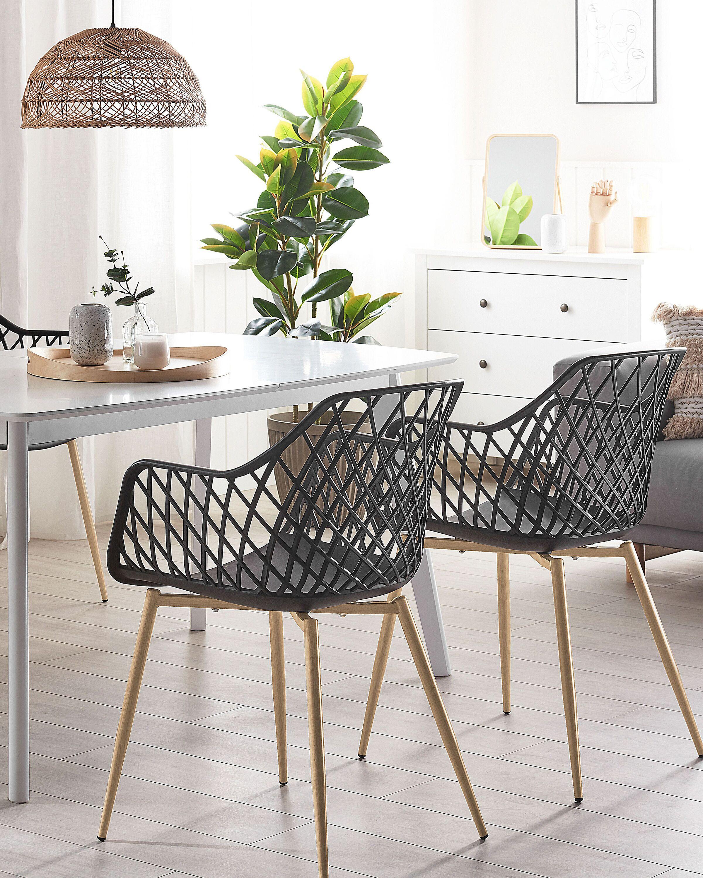 Beliani Lot de 2 chaises en Matière synthétique Moderne NASHUA  