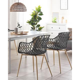 Beliani Lot de 2 chaises en Matière synthétique Moderne NASHUA  