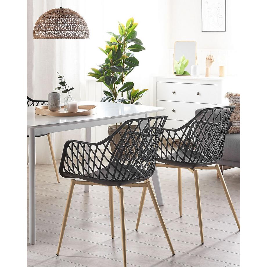 Beliani Lot de 2 chaises de salle à manger en Matière synthétique Moderne NASHUA  