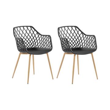 Lot de 2 chaises de salle à manger en Matière synthétique Moderne NASHUA