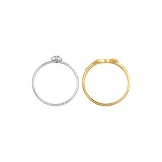 Elli  Ring Stern Mond Zirkonia Stapelring 2Er Set 