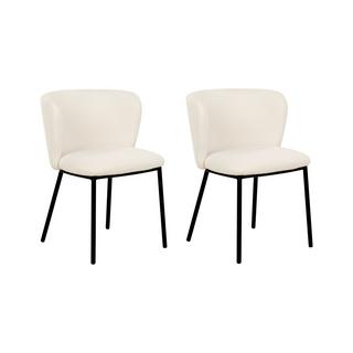 Beliani Lot de 2 chaises en Bouclé Moderne MINA  