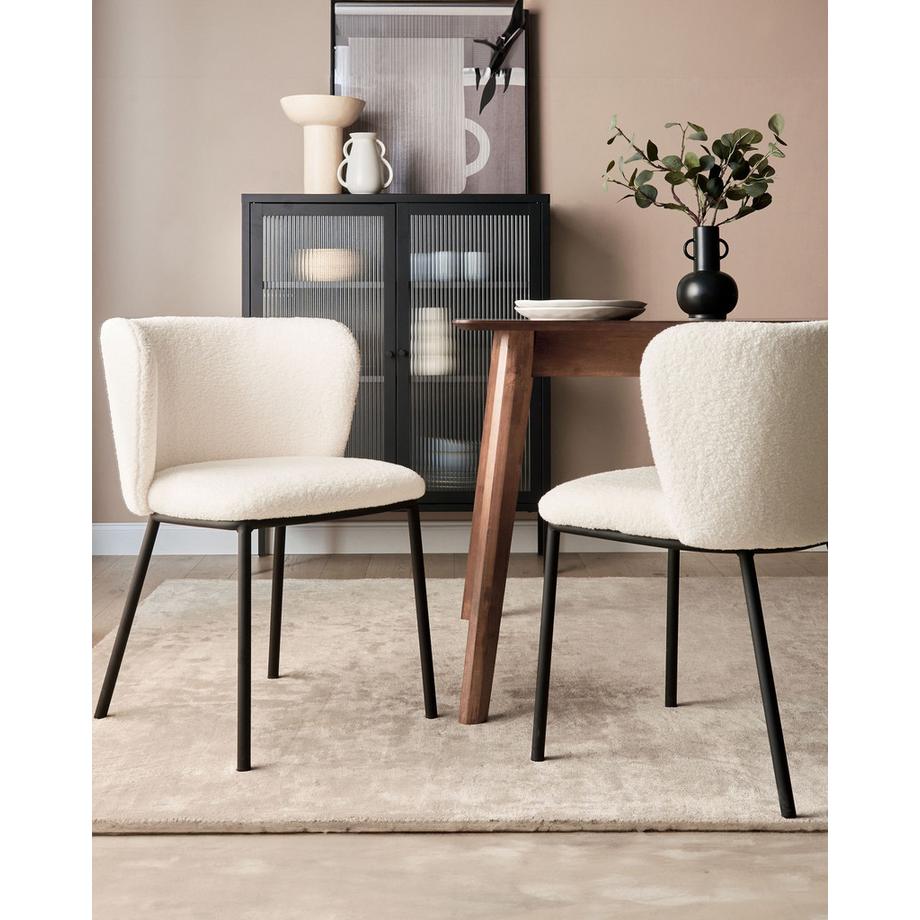 Beliani Set di 2 sedie da pranzo en Bouclé  MINA  