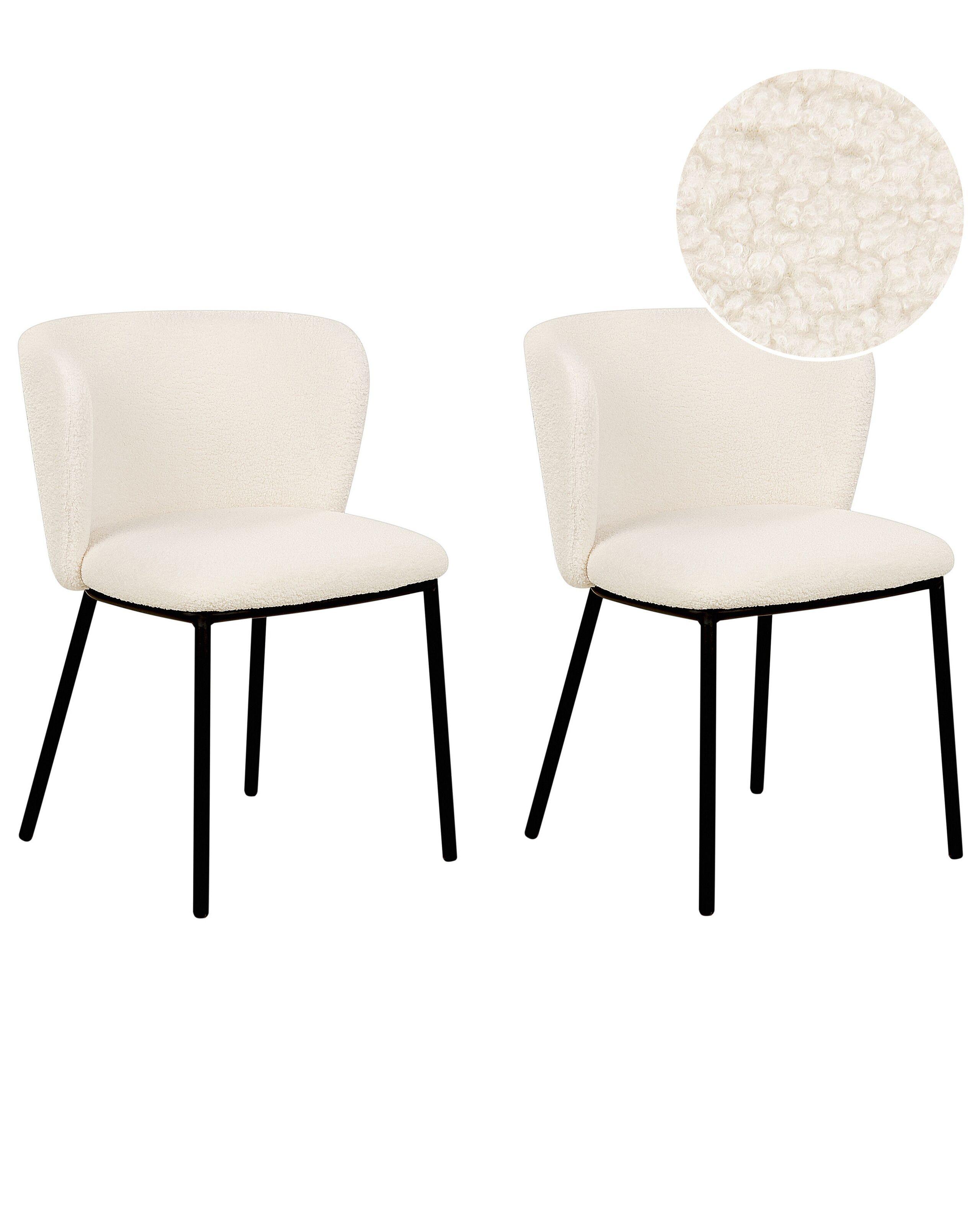 Beliani Lot de 2 chaises en Bouclé Moderne MINA  