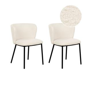 Beliani Lot de 2 chaises en Bouclé Moderne MINA  