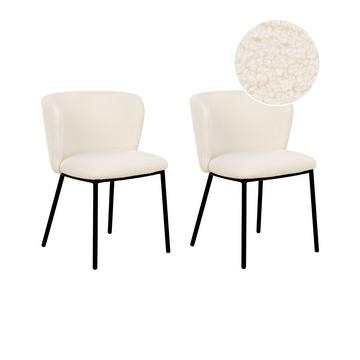 Lot de 2 chaises en Bouclé Moderne MINA