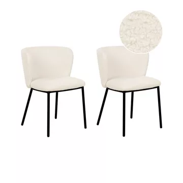 Lot de 2 chaises en Bouclé Moderne MINA