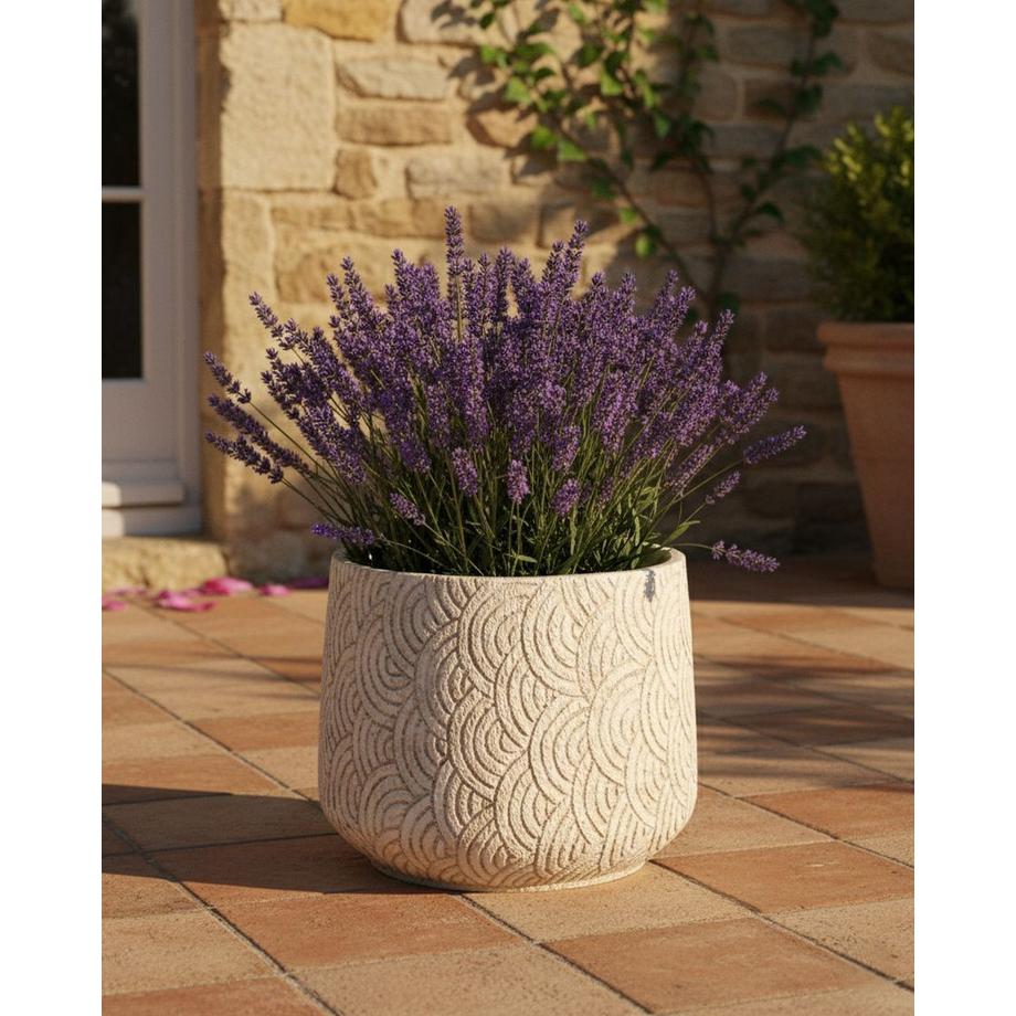 Beliani Blumenkübel aus Lehm-Faser-Mischung Modern ERIROS  