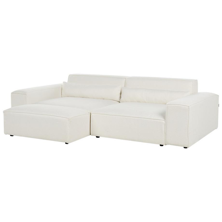Beliani Canapé avec pouf en Bouclé  HELLNAR  