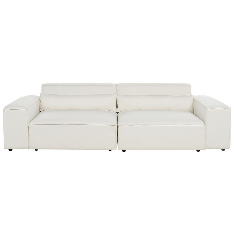 Beliani Canapé avec pouf en Bouclé  HELLNAR  