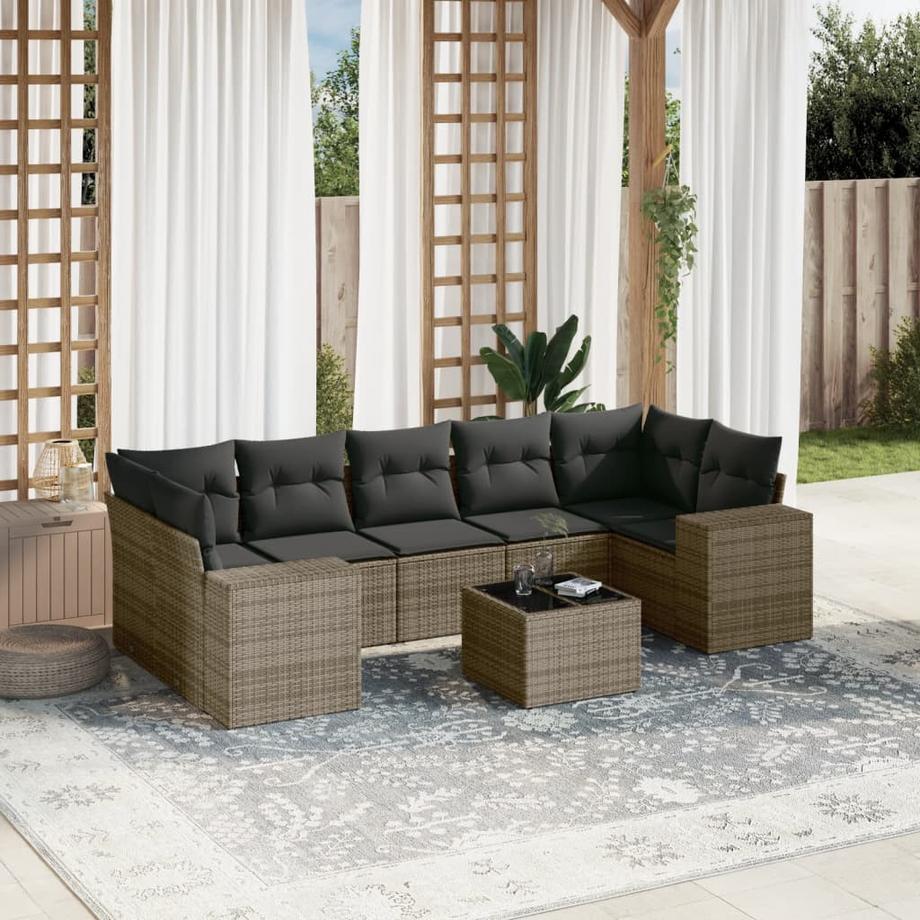 VidaXL set divano da giardino Polirattan  