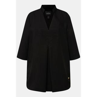 Ulla Popken Tunica Lunga Inserto Collo Alto Scollo a V Maniche 3/4  