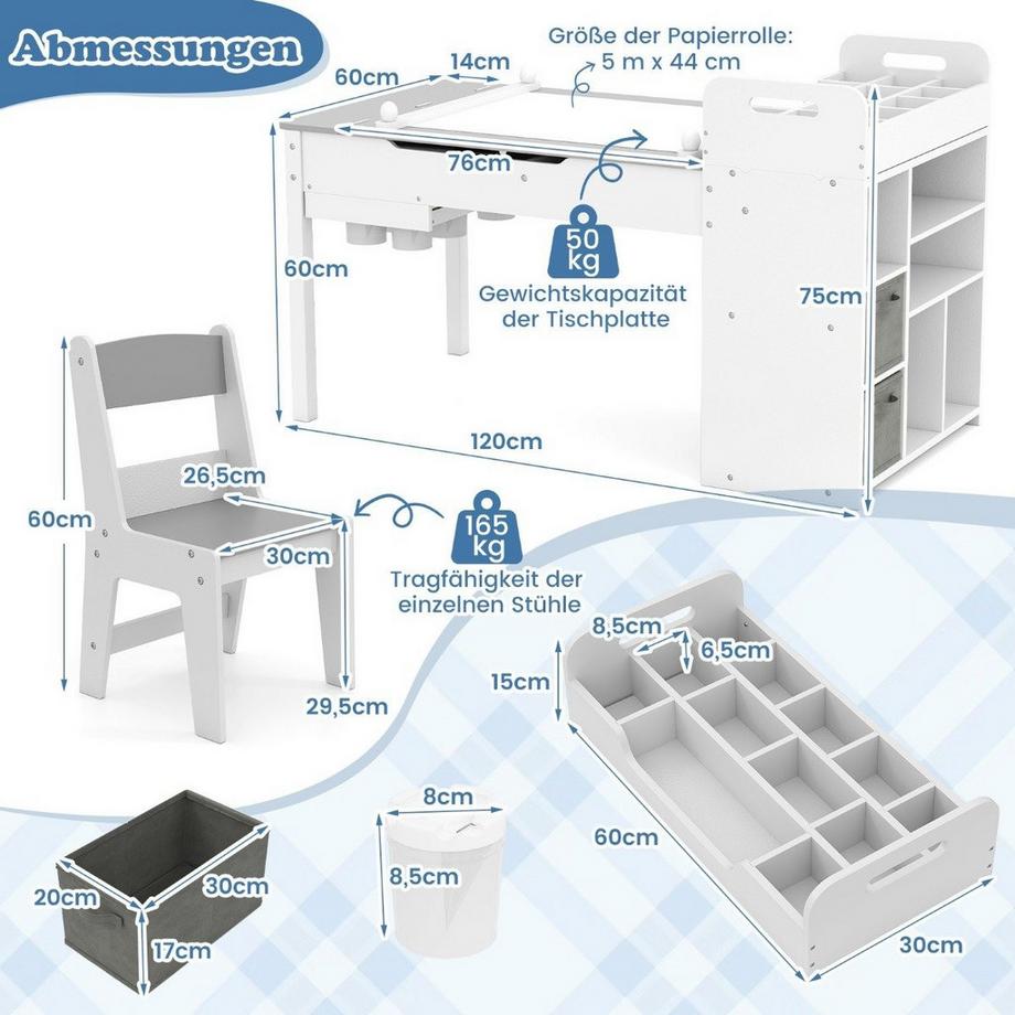 Northix Set da tavolo per bambini con cavalletto  
