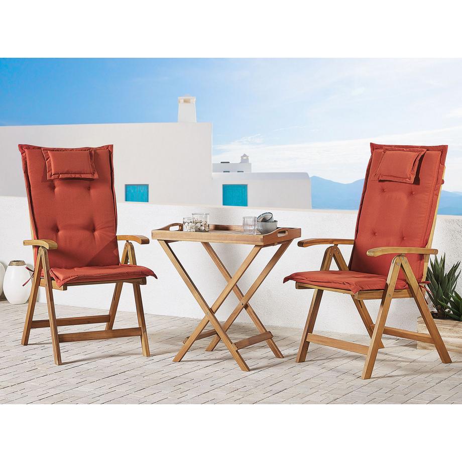 Beliani Bistro Set aus Akazienholz Modern JAVA  