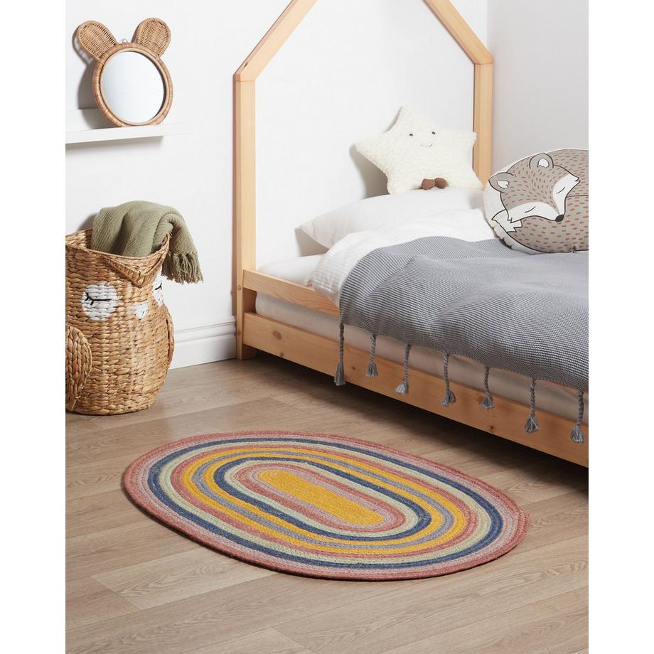 Beliani Kinderteppich aus Jute Boho PEREWI  