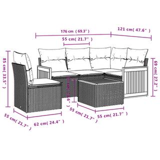 VidaXL Garten sofagarnitur poly-rattan  