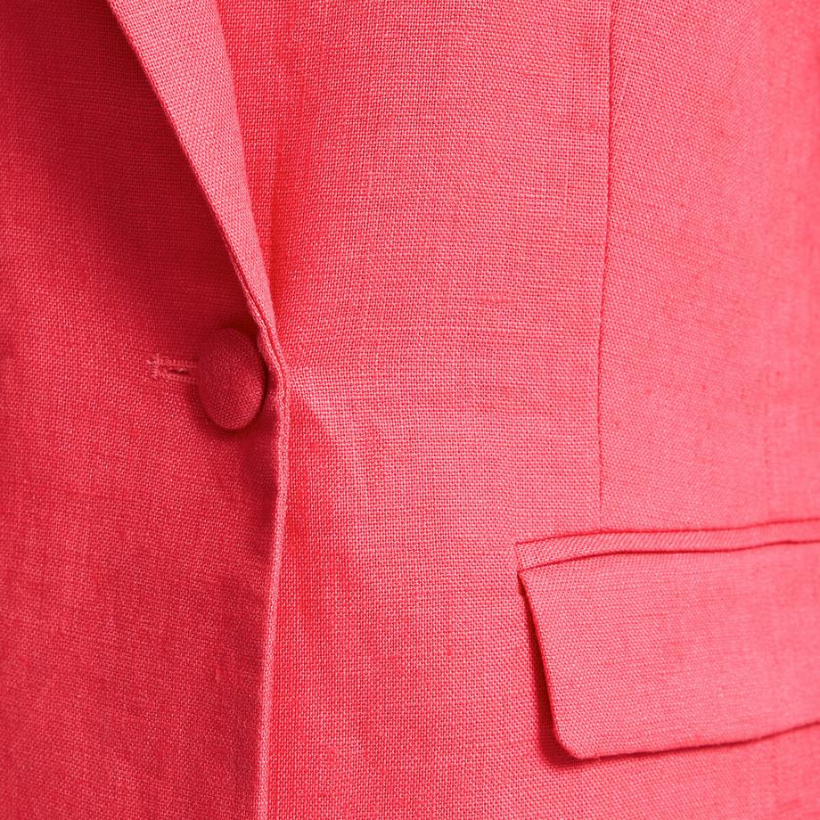 La Redoute Collections Blazer Lungo Dritto Maniche Corte Lino  