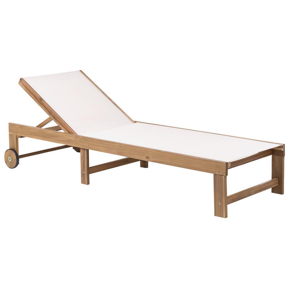Beliani Sonnenliege aus zertifiziertes Akazienholz  PEDESINA  