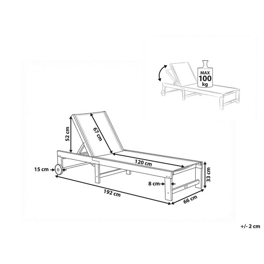 Beliani Sonnenliege aus zertifiziertes Akazienholz  PEDESINA  