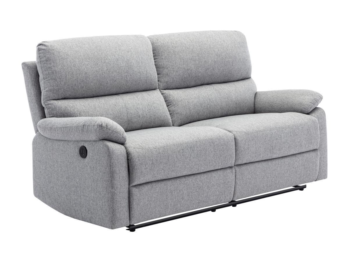 Vente-unique Relaxsofa elektrisch 3-Sitzer - Stoff - hellgrau - LUNANO  