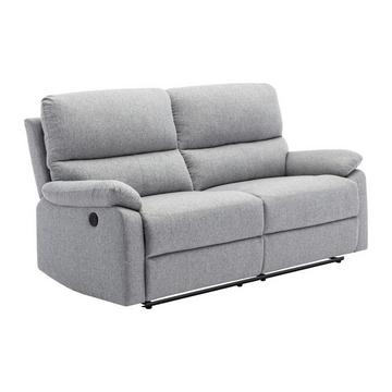 Relaxsofa elektrisch 3-Sitzer - Stoff - hellgrau - LUNANO