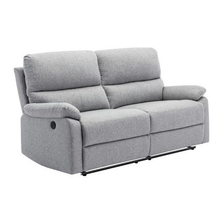 Vente-unique Relaxsofa elektrisch 3-Sitzer - Stoff - hellgrau - LUNANO  