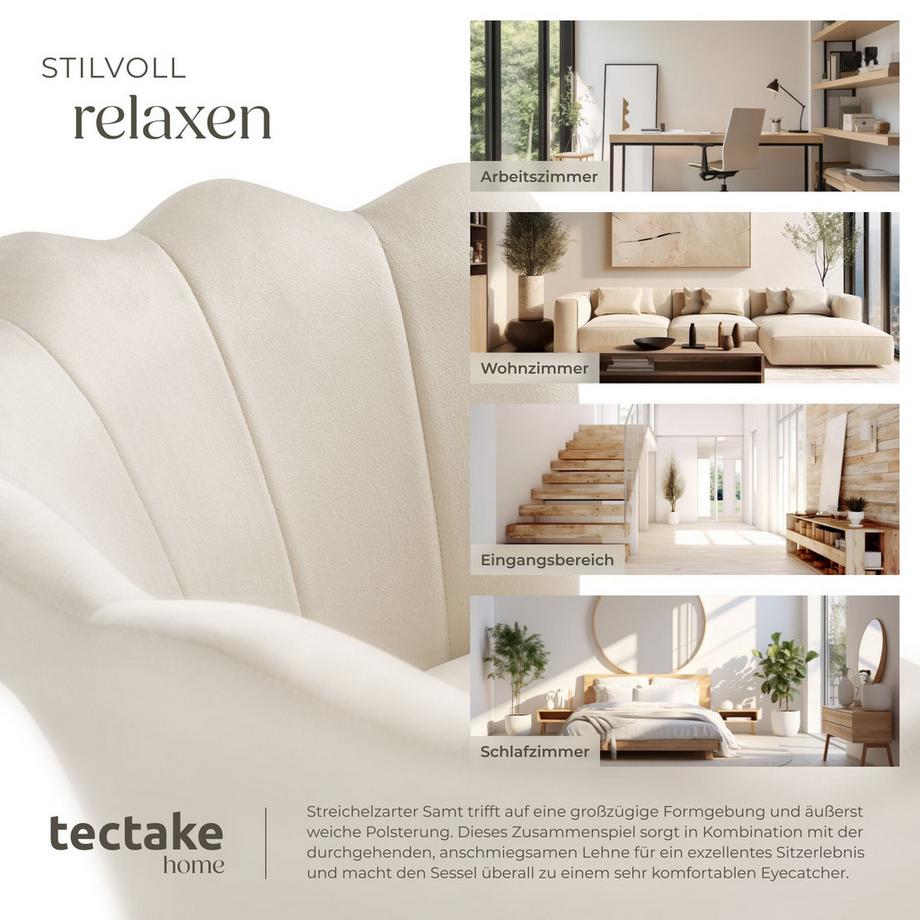 Tectake Fauteuil STELLA dossier en forme de fleur  