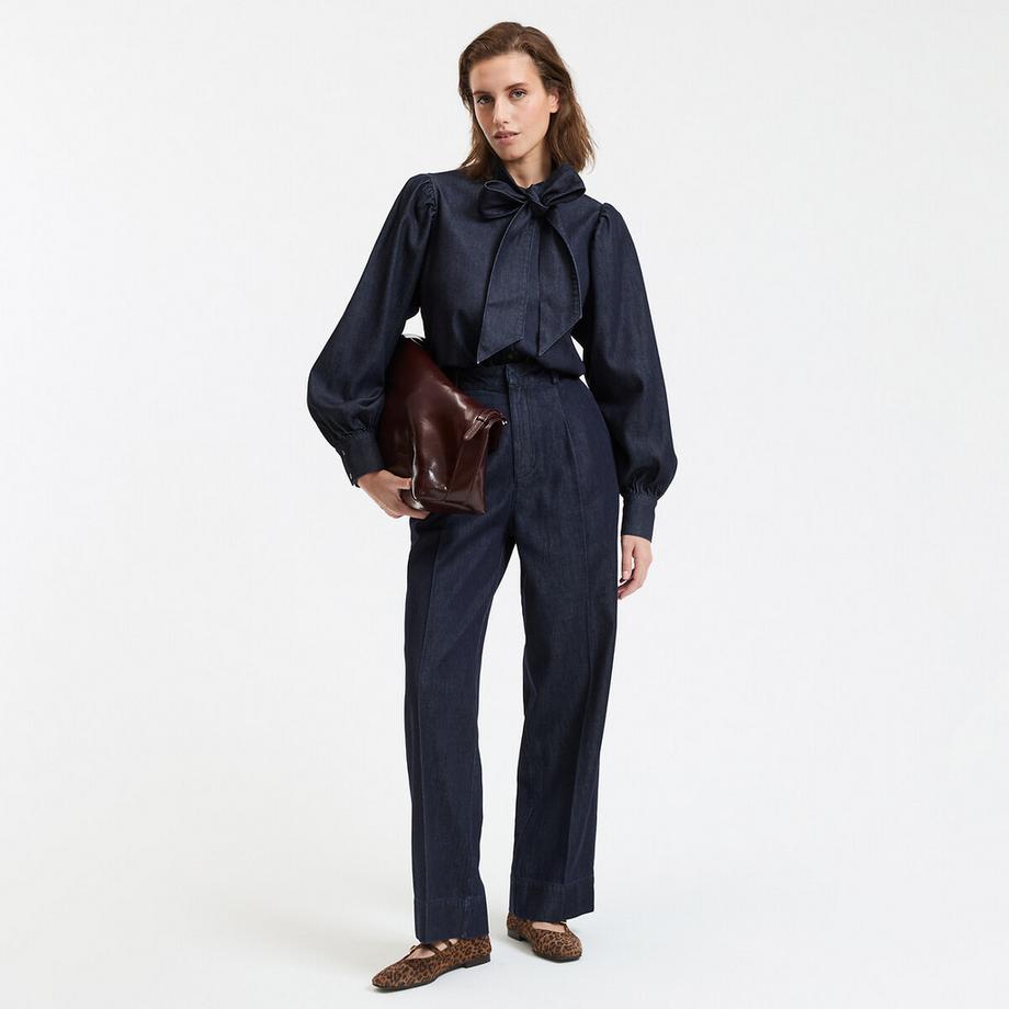 La Redoute Collections Chemise en denim avec lavallière  