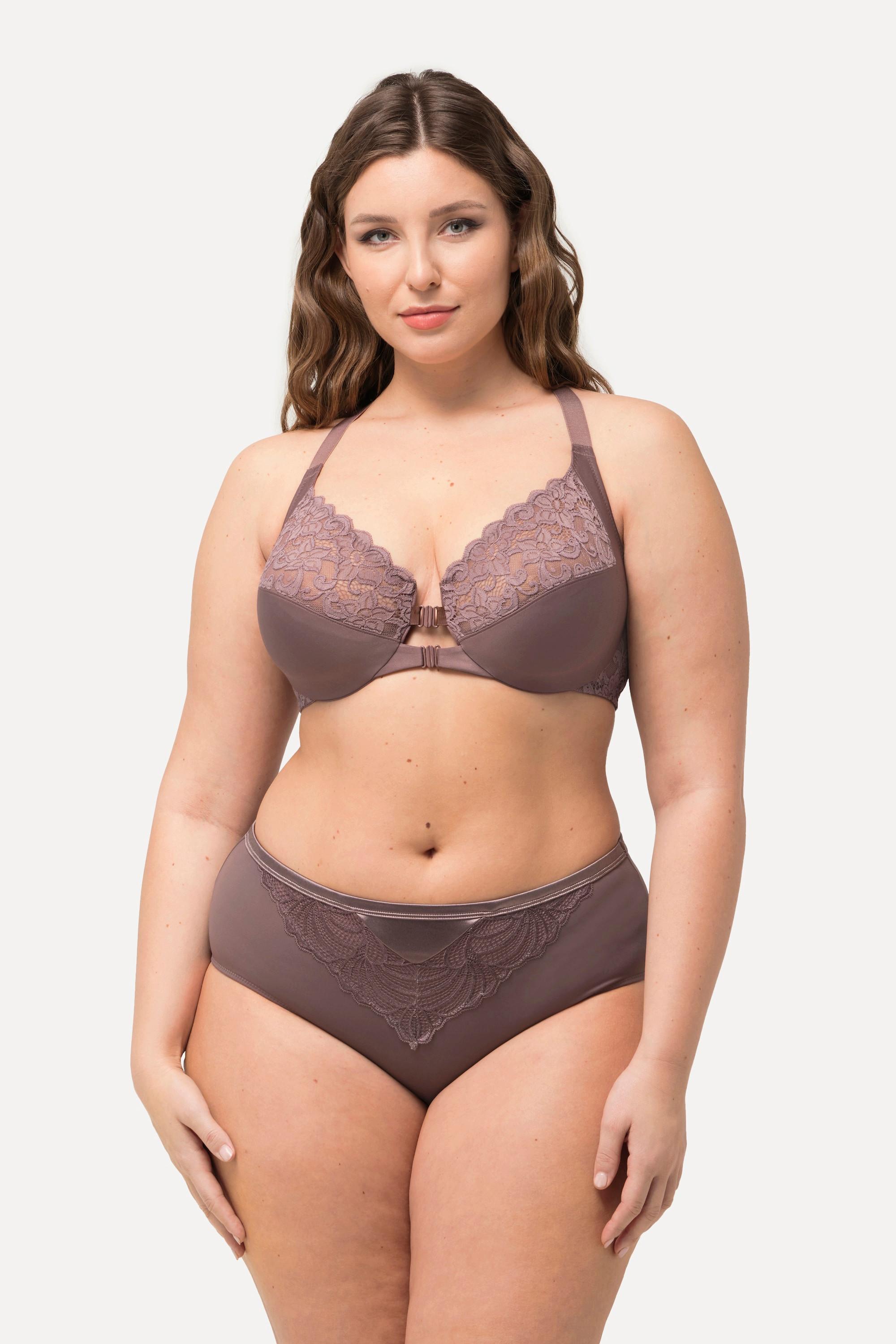 Ulla Popken  Soutien-gorge à armatures, dentelle et double fermeture - bonnet C-D 