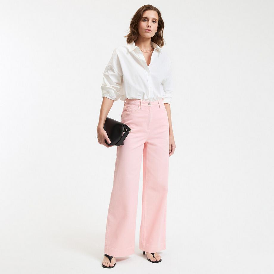 La Redoute Collections Weite High Waist Baumwoll-Twill Hose  