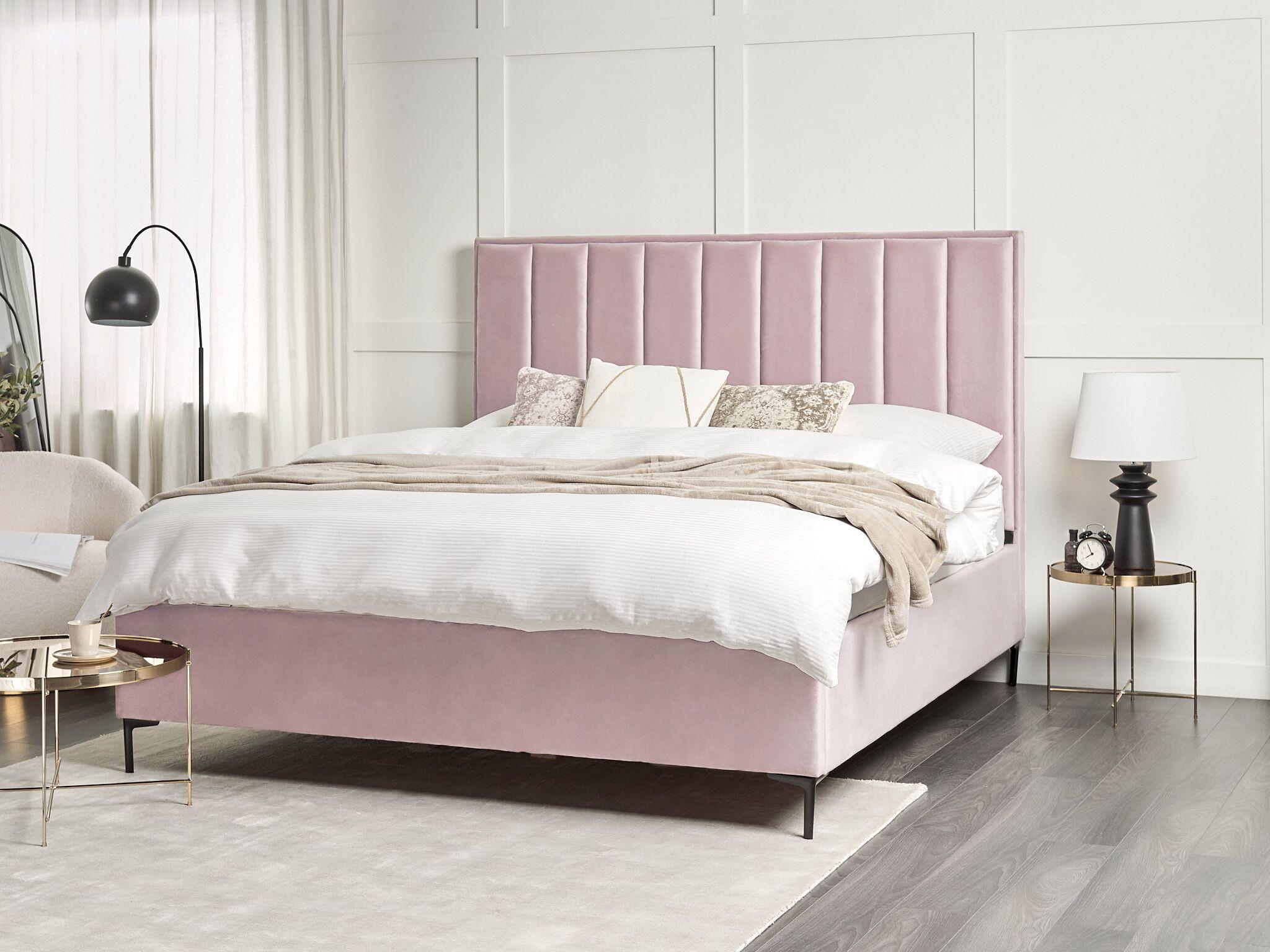 Beliani Lit ottoman en Velours Glamour SEZANNE  