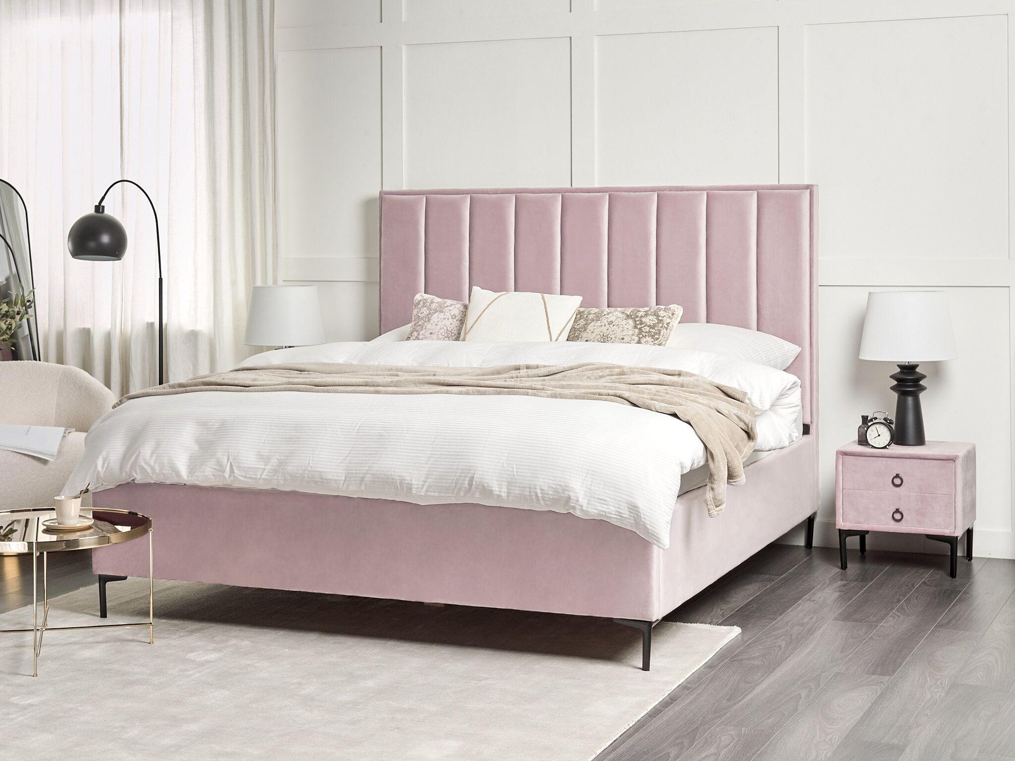 Beliani Lit ottoman en Velours Glamour SEZANNE  