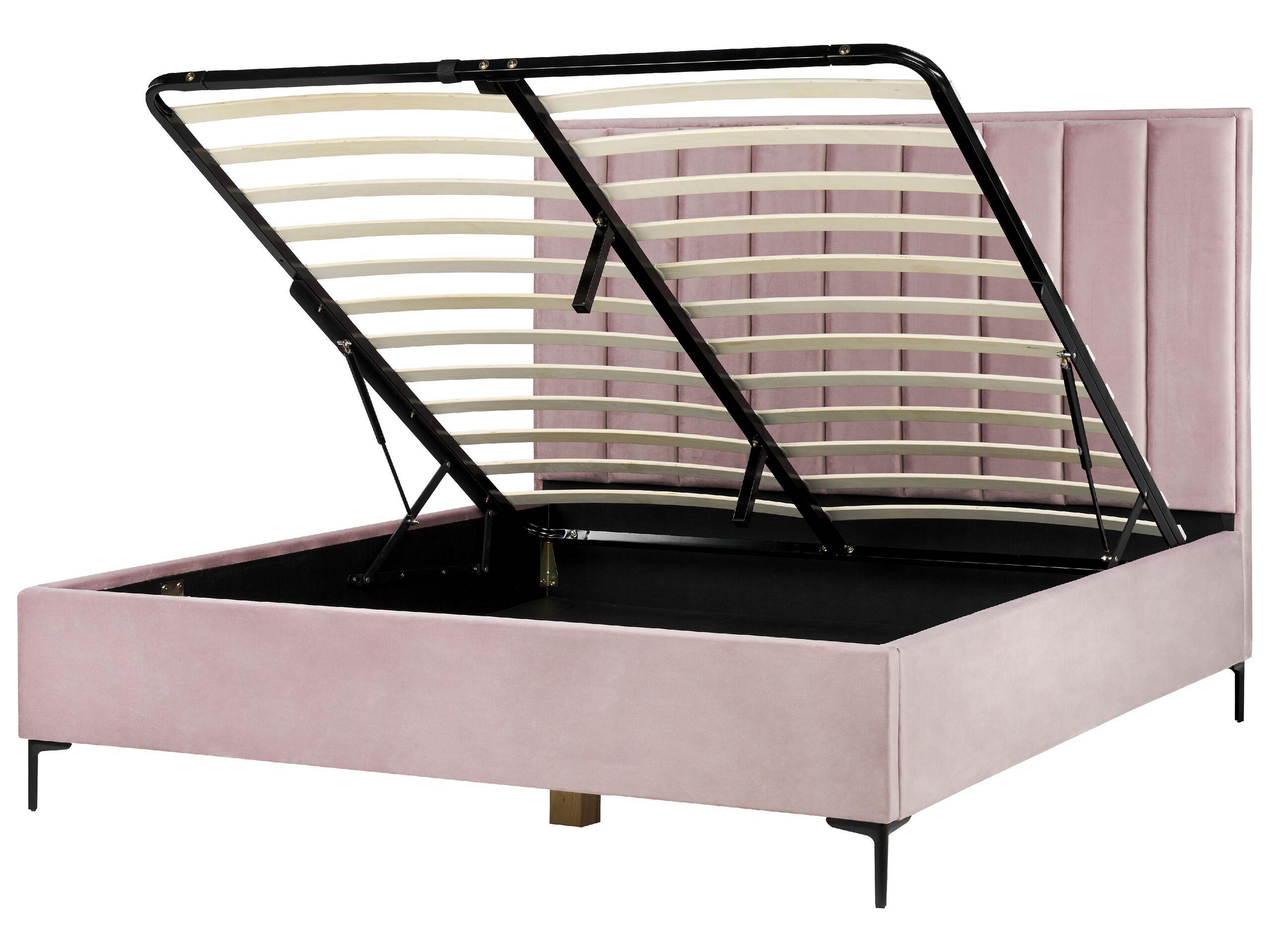 Beliani Lit ottoman en Velours Glamour SEZANNE  