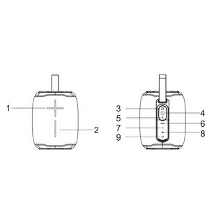 FitLife  Haut-parleur portable Bluetooth Boom P20 mini gris-rouge 