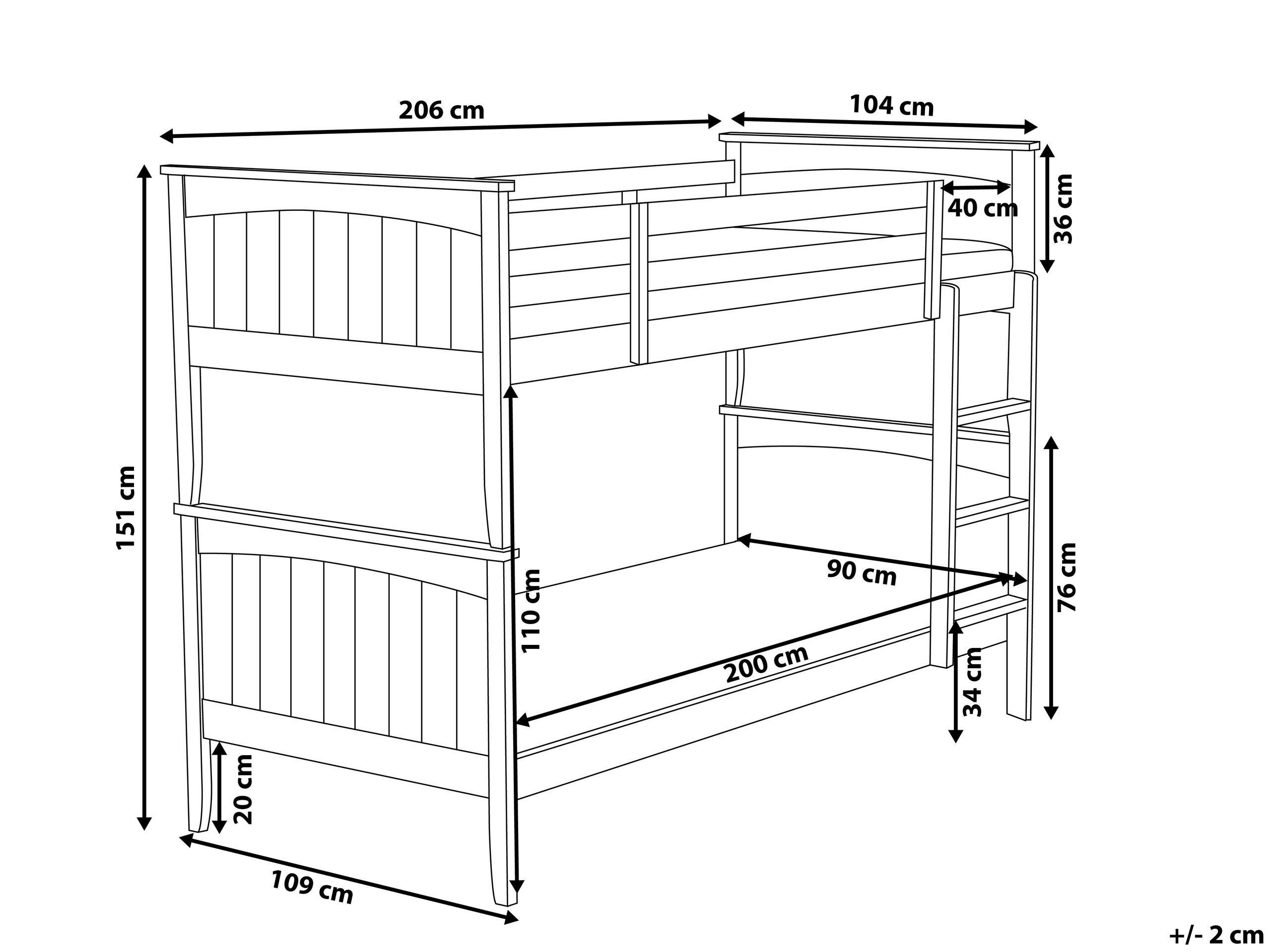 Beliani Hochbett aus Kiefernholz Modern RADON  