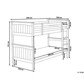 Beliani Hochbett aus Kiefernholz Modern RADON  