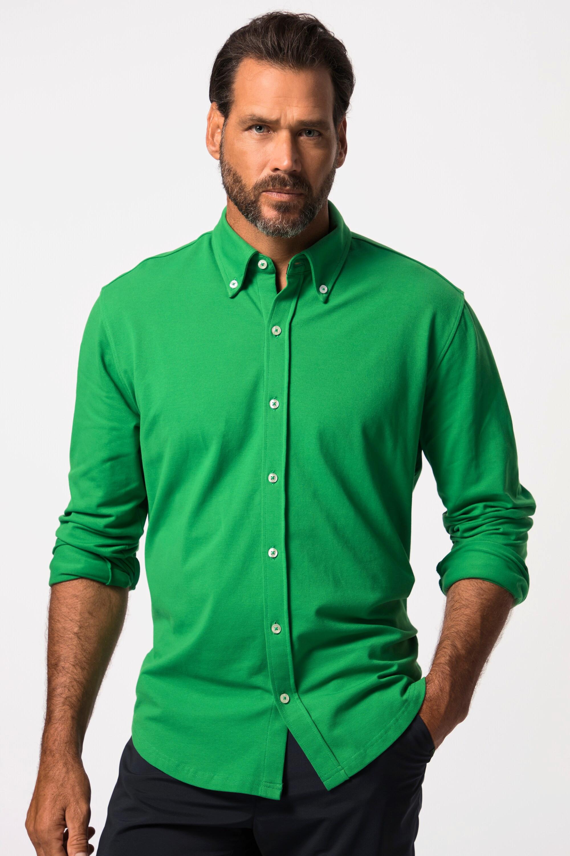 JP1880  Camicia di piqué da golf con FLEXNAMIC®, vestibilità moderna e colletto button-down 