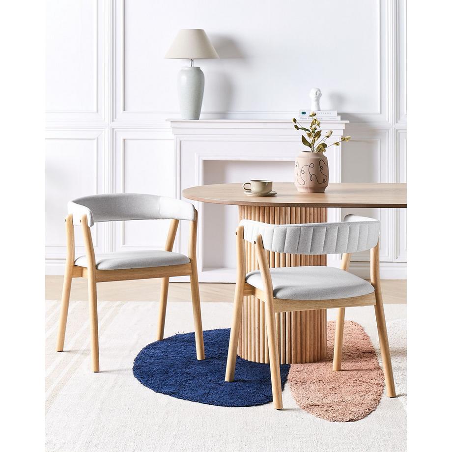 Beliani Lot de 2 chaises de salle à manger en Tissu Minimaliste MYLO  